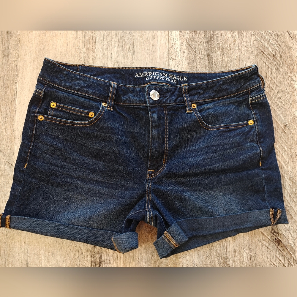 American Eagle Outfitters Boy Midi Denim Shorts